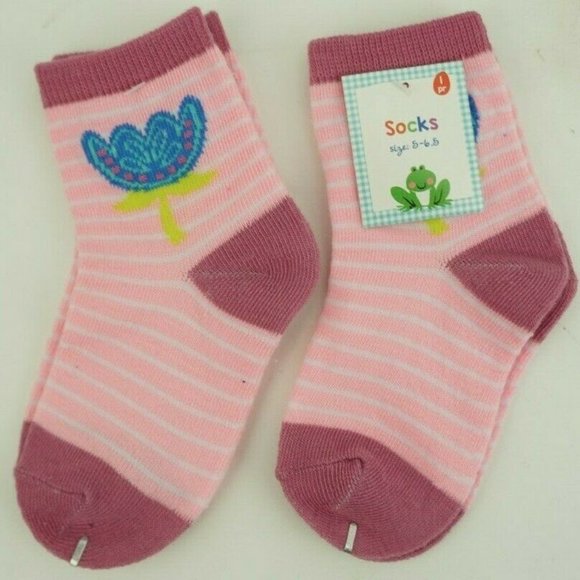 Socks Accessories New 2 Pack Girls Novelty Socks Size 565 Flowers